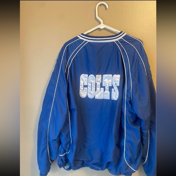 Vintage NFL Indianapolis Colts Embroidered Lined Blue White Pullover - Picture 6 of 7